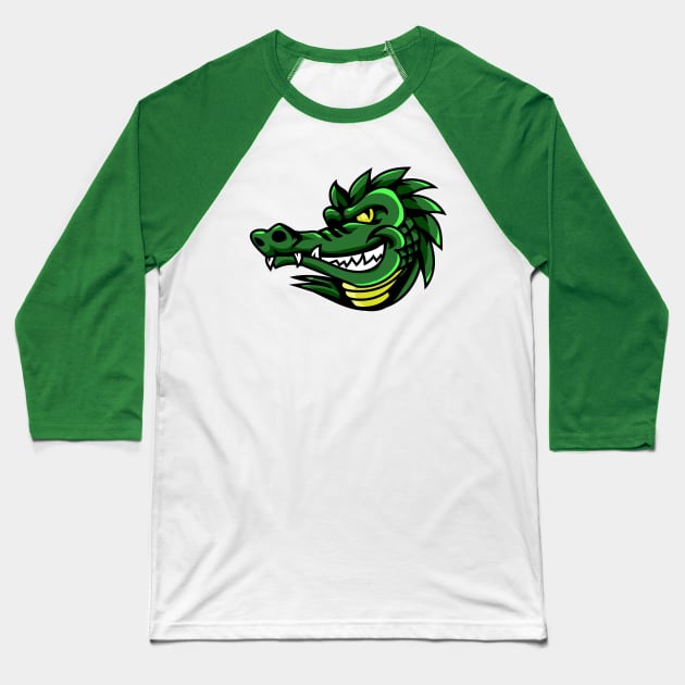 Alligator Crocodile Head Baseball T-Shirt by Excela Studio